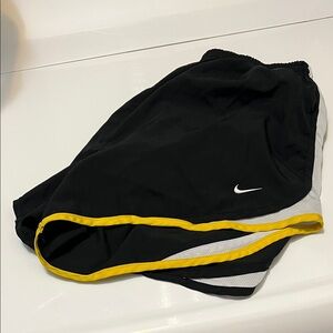 Nike Black Shorts with Yellow and White Accents